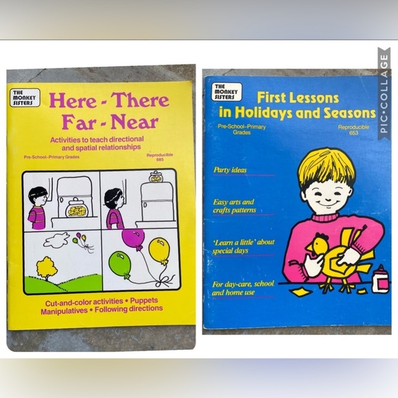 The Monkey Sisters Vintage Preschool Teaching Books - Picture 1 of 3